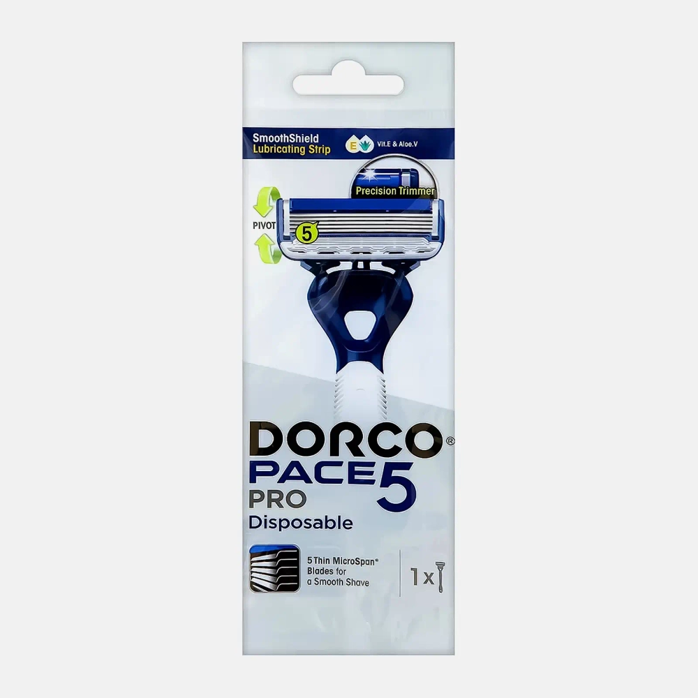 Одноразовый станок для бритья 5 лезвия мужской Dorco Pace 5 Pro
