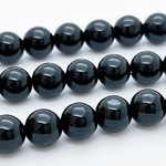 Морион бусины (черный кварц), диаметр 10,3-10,4 мм, цена за 9 шт (1/4 нити)