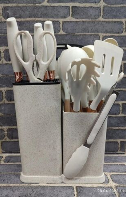 Набор кухонных принадлежностей с ножами премиальный 19 предметов