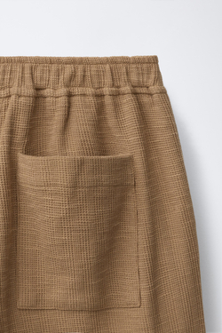 ZARA БРЮКИ ИЗ РЕЛЬЕФНОЙ ТКАНИ, КАРАМЕЛЬНЫЙ