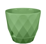 Горшок для цветов пластиковый 2,3л d-17,5см «Laurel» с поддоном зеленый