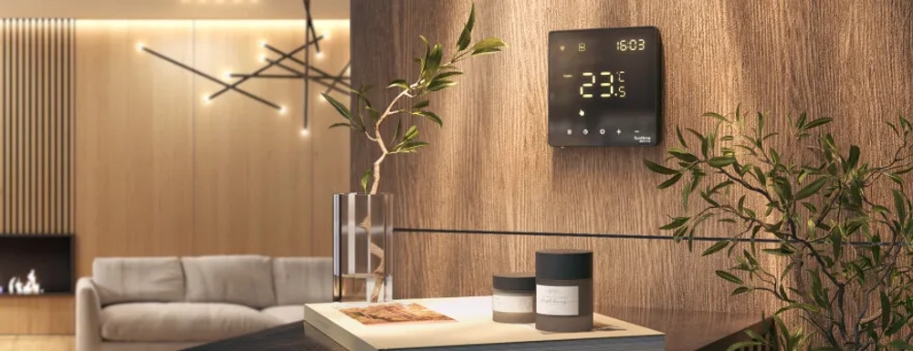 Art Gallery термостат Wi-Fi электронный для теплого пола, 16A, в сборе, чёрный