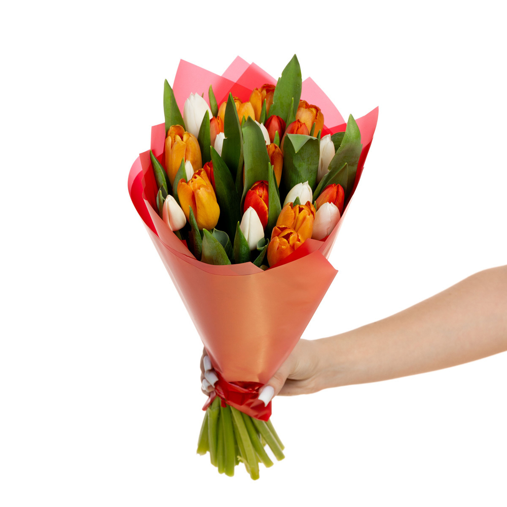 Букет 25 тюльпан (яркий микс)