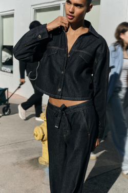 ZARA ДЖИНСЫ-ДЖОГГЕРЫ Z1975 WIDE-LEG С ВЫСОКОЙ ПОСАДКОЙ, СИНИЙ