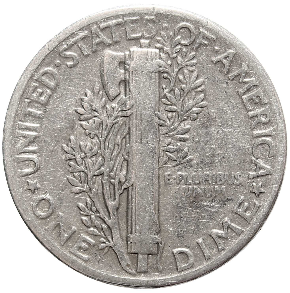 1 дайм (10 центов) 1944. США VF (Меркурий) Серебро