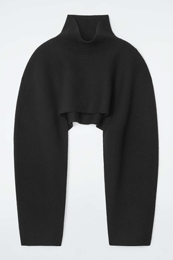 COS УКОРОЧЕННАЯ НАКИДКА ИЗ ШЕРСТИ, ЧЕРНЫЙ