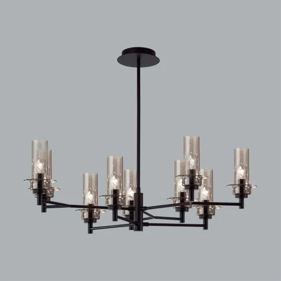 6555/9C CLASSI LN25 30 черный/дымчатый/металл/стекло Люстра потолочная E14 9*40W 220V MADONNA