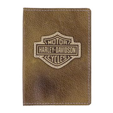 Обложка для паспорта Harley Davidson коричневая