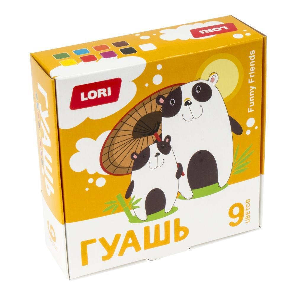Гуашь 9 цветов 15 мл "FUNNY FRIENDS" (Lori)