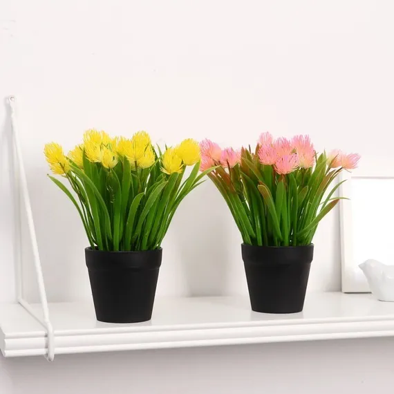 Бонсай в горшке &quot;Эхмея с травой&quot; 9*19 см, микс