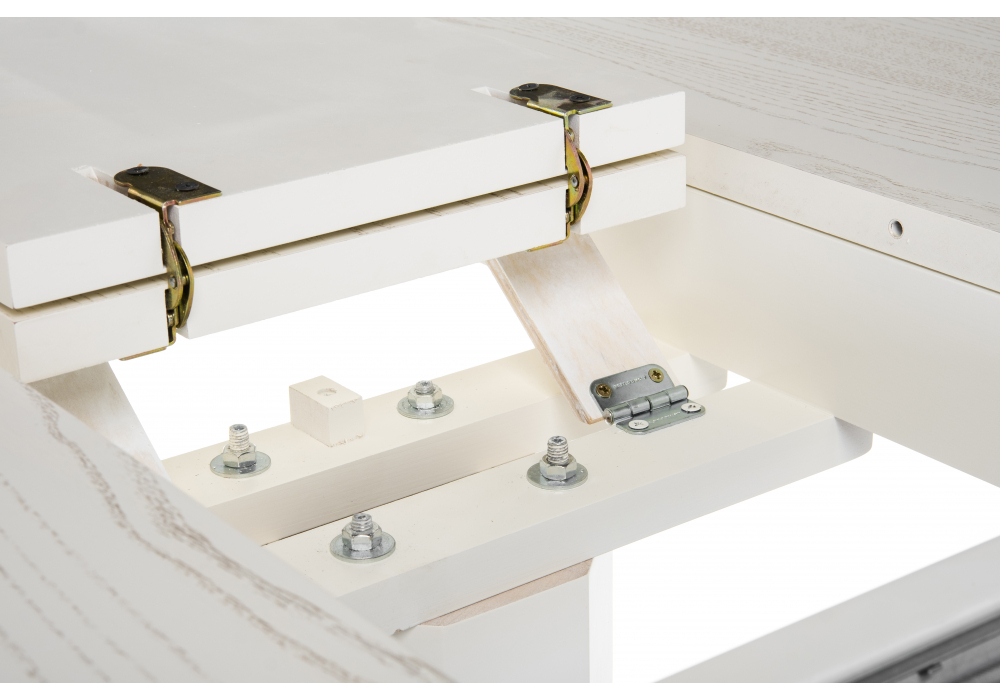 Стол деревянный Woodville Павия 100 молочный, золотая патина