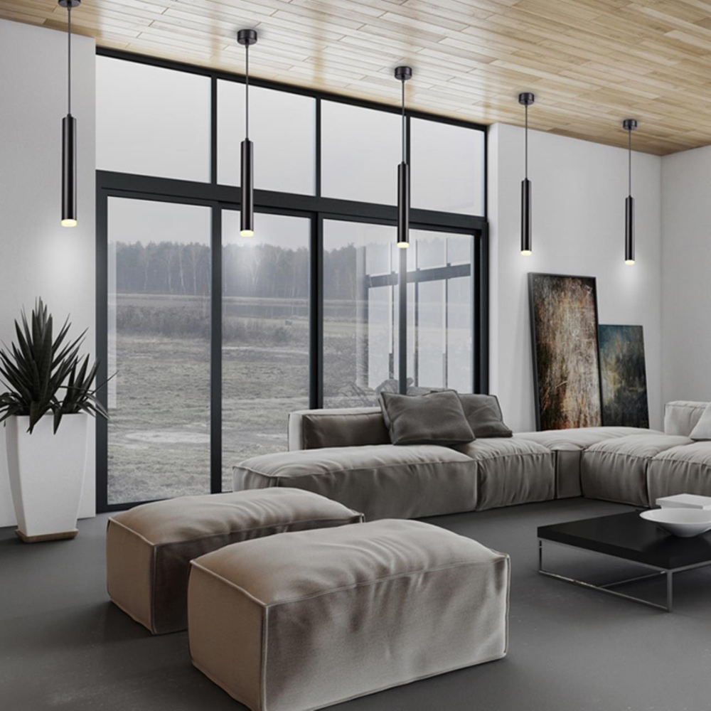 358130 OVER NT19 101 черный Подвесной светодиодный светильник длина провода 1м IP20 LED 3000K 10W 160 - 265V MODO