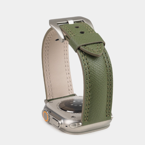 Ремешок для Apple Watch Ultra 49mm из кожи Saffiano, зеленого цвета