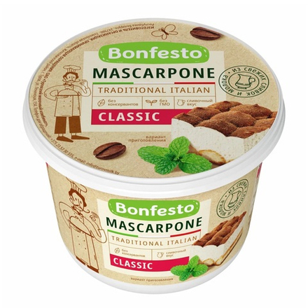 Сыр маскарпоне 78% «Bonfesto» 500 гр