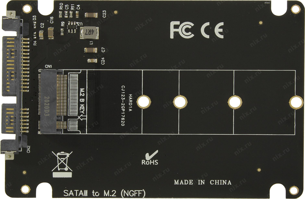 Orient &lt;C295S&gt; Адаптер M.2 B -&gt; SATA 2.5" (2230/2242/2260/2280)