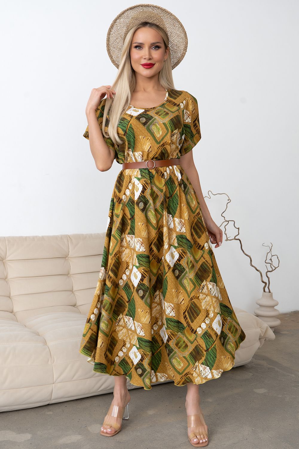 Платье Рада (горчичный) Р11-1166/10 Nikol