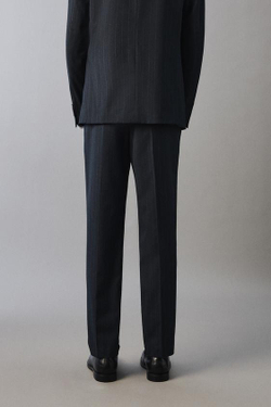 ZARA КОСТЮМНЫЕ БРЮКИ В ТОНКУЮ ПОЛОСКУ, МОРСКОЙ СИНИЙ