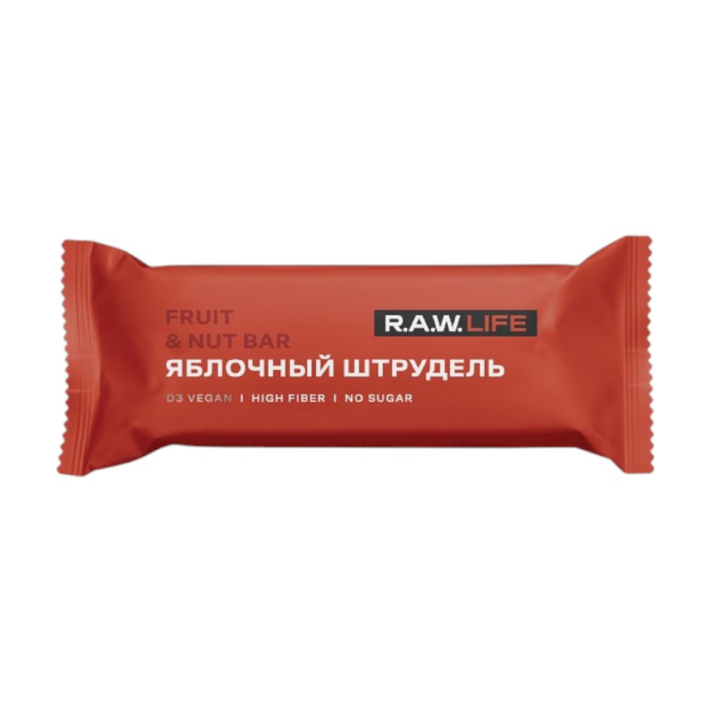 Батончик орехово-фруктовый Яблочный штрудель R.A.W. LIFE, 47 г