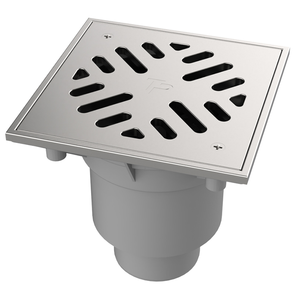 ТП-606S Трап уличный с решеткой и рамкой из нержавеющей стали Dn110/160