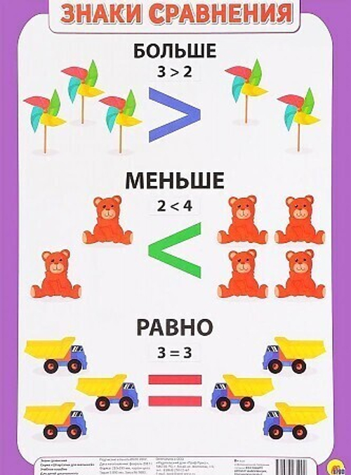 ШПАРГАЛКИ ДЛЯ МАЛЫШЕЙ. ЗНАКИ СРАВНЕНИЯ  Шпаргалки для малышей.  Проф-Пресс
