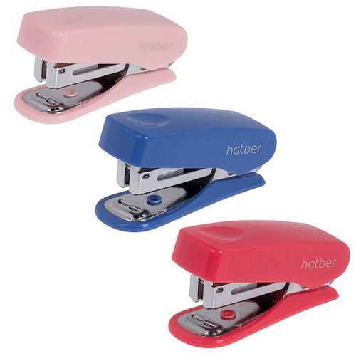 Степлер-мини №10 пластиковый ХАТБЕР Джентл ассорти (DS_085959)