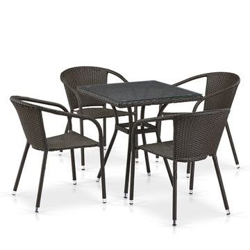 Комплект плетеной мебели T282BNT/Y137C-W53 Brown 4Pcs