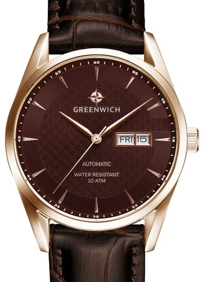 Greenwich Good Luck Classic GW 074.42.32 - Элегантность с тёплым акцентом, Мужские наручные часы