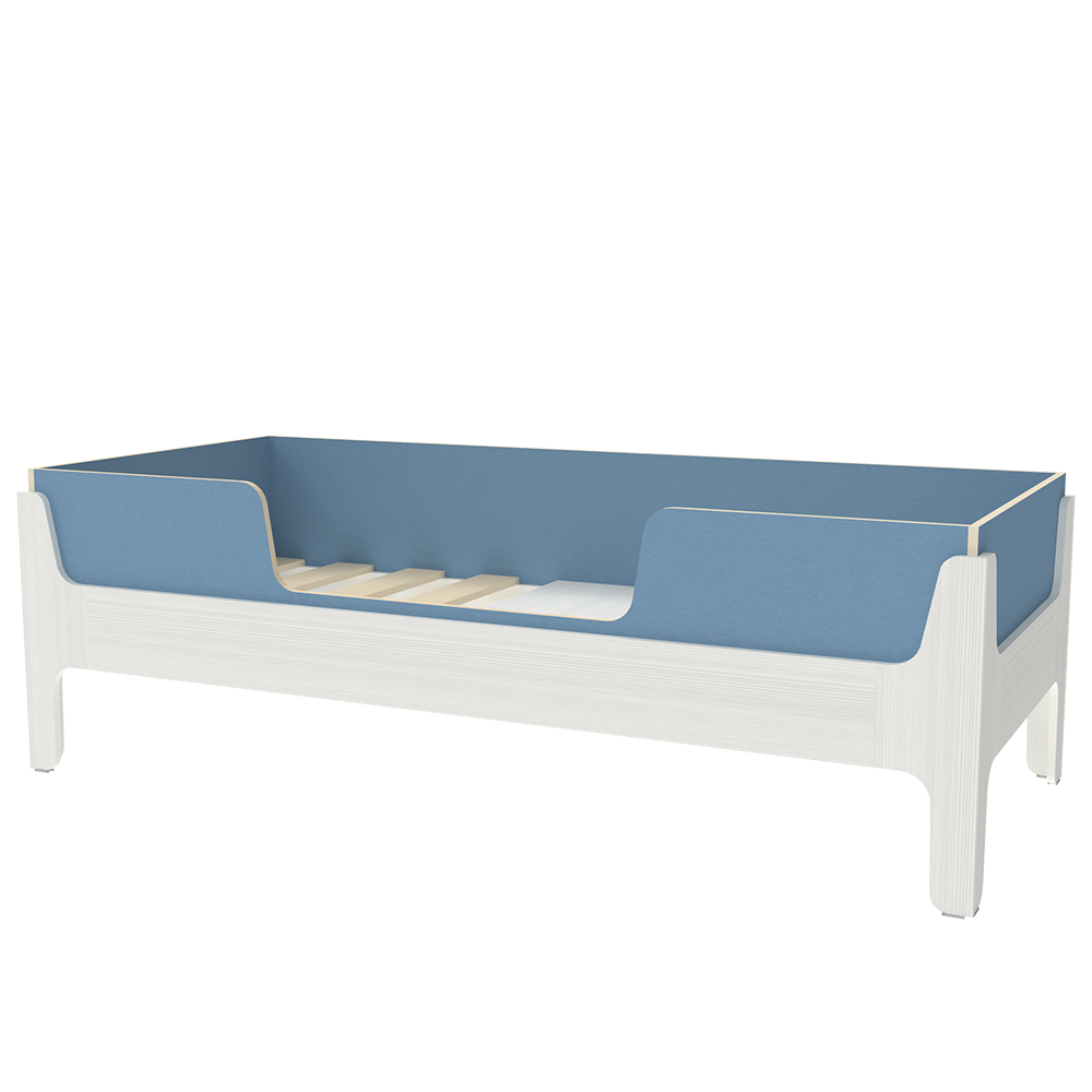 Кровать односпальная КарИВи Лотос  Белое Дерево Светло-синий, голубой