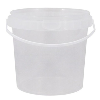 Ведро п/э БЕЗ кр. 1,1 л (неокр) Пласт-Сервис Плюс (200 шт.) с ручкой
