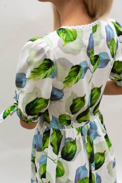 Платье бюстье с листьями изо льна