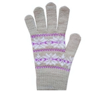 Перчатки Норвежские звезды св.серый/сиреневый/белый р.14-16, 1 шт.