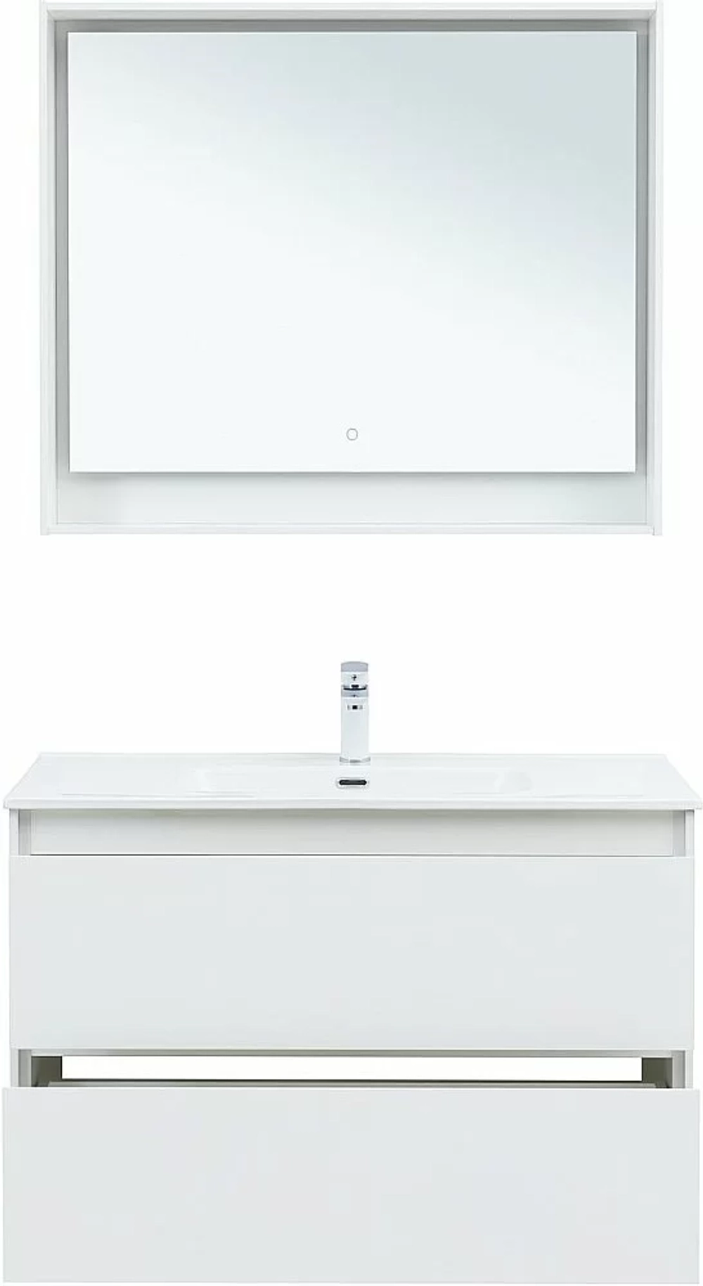 Тумба с раковиной Aquanet Милан 336370/254365 100 белый глянец