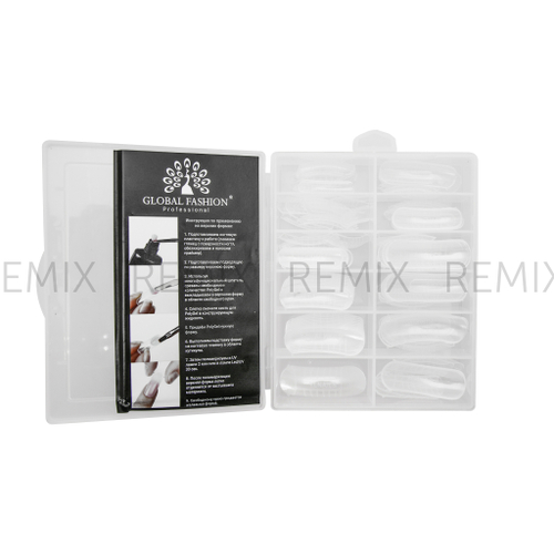 Верхние типсы (верхние формы) рифленые для работы с полигелем (PolyGel), широкие,
120 шт.