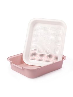 Лоток (Лекси) с сеткой (розовый) 380х315х80 мм (6965)