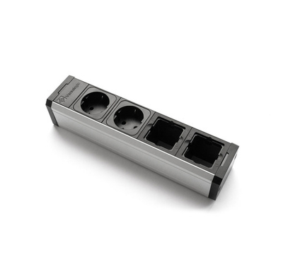 VERSAPRO Розеточный блок АЛЮМИНИЙ/ЧЕРНЫЙ