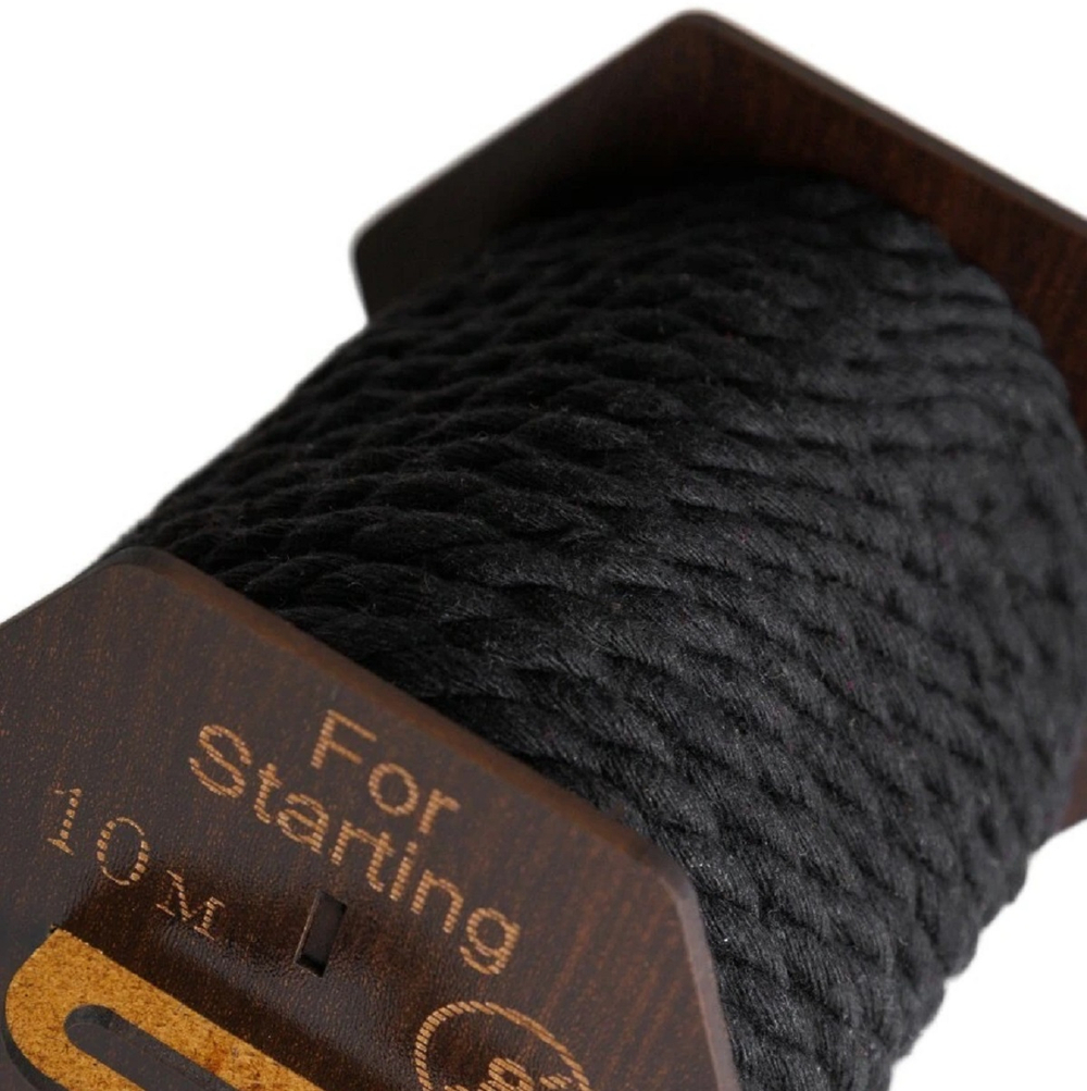 Хлопковая черная веревка для шибари на катушке 10 м