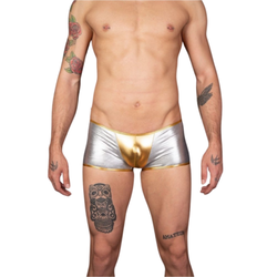 Мужские трусы хипсы серебристые с золотистой вставкой Cosmos Colors MR30_GS