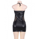 Кожаное платье Ohyeah Lady с ремешками и сеткой, 3XL-4XL