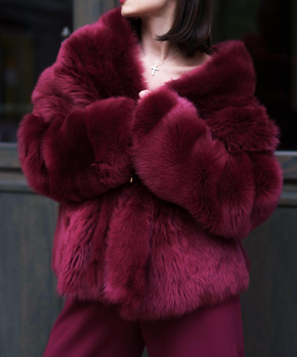 Дубленка двусторонняя бургунди