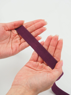 Бейка эластичная слива матовая ширина 20 мм