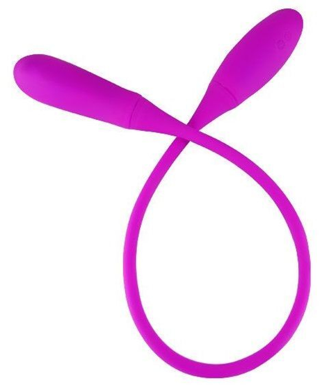 Двусторонний гибкий вибратор Snaky Vibe - 60 см.