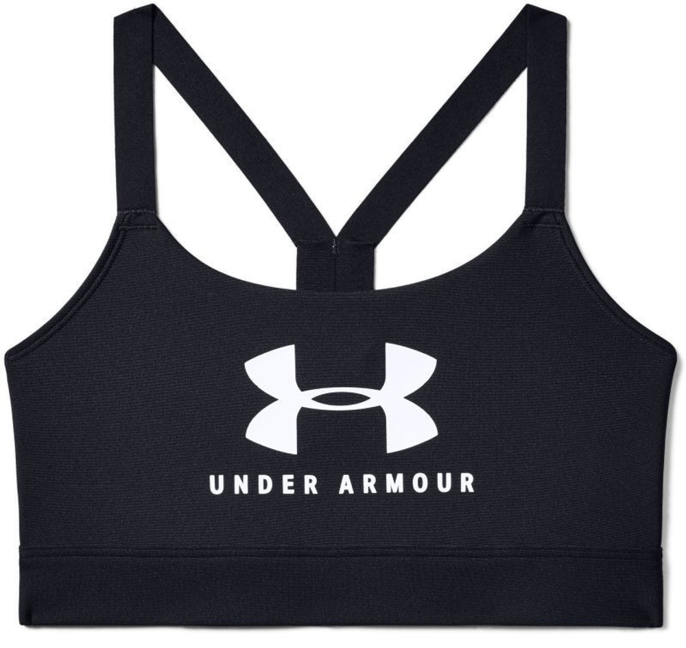 ТОП теннисный Under Armour Mid Sportstyle Graphic Sports Bra - черный