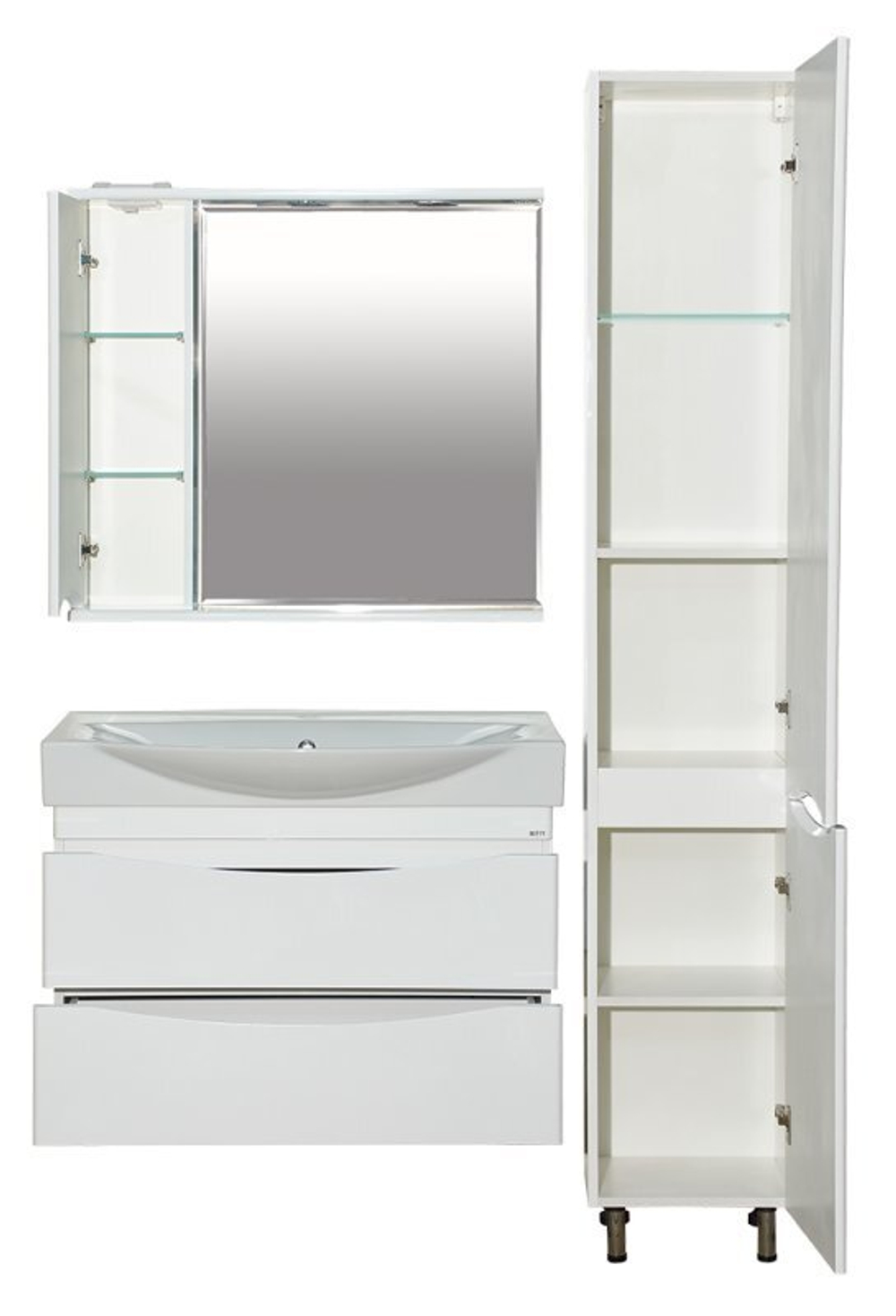 Тумба MISTY Элвис - 85 подвесная 2 ящ.  c умывальником