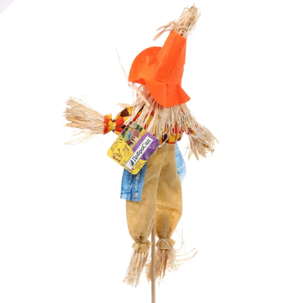 Фигура садовая «Пугало - Джина» в оранжевой шляпе 30 (50) см ДоброСад