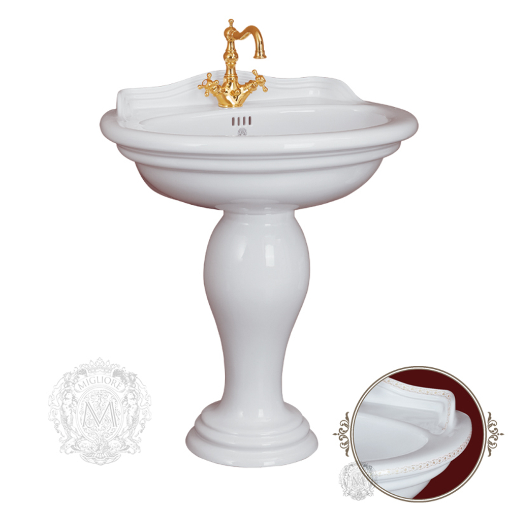 Раковина Migliore Milady ML.MLD-25.773.D3.BR,  77x60.5см., декор  бронза