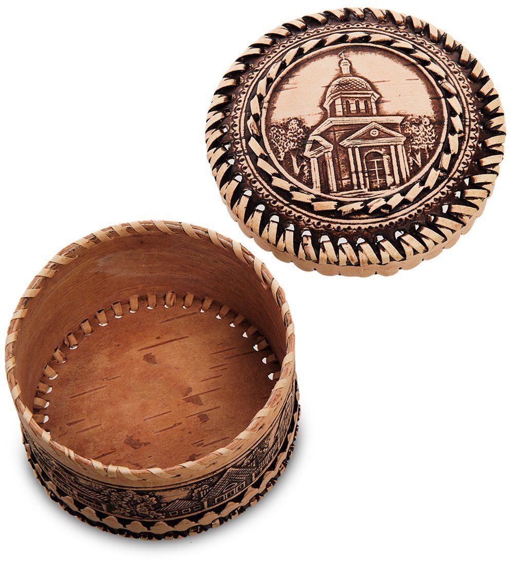 Народные промыслы BST-602 Шкатулка «Храм» (береста)