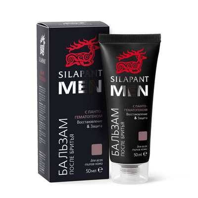 Бальзам после бритья MEN с пантогематогеном Silapant, 50 мл, Две линии