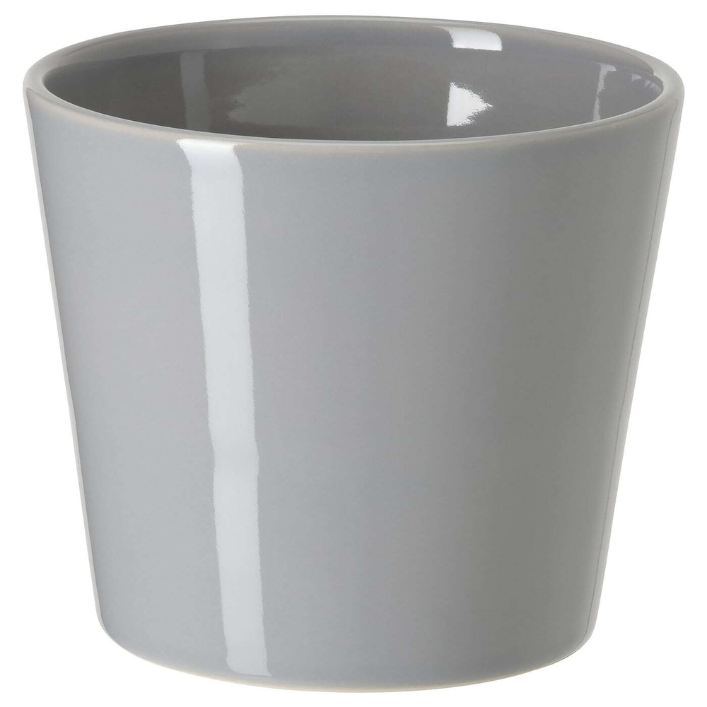 IKEA SKOGSVINBÄR  (ИКЕА СКОГСВИНБÄР)  -  Крышка для цветочного горшка, серая, 9 см