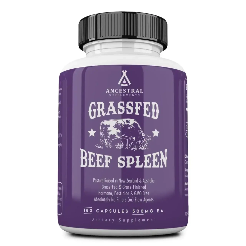 Ancestral Supplements - Grass Fed Beef Spleen 500 mg 180 capsules