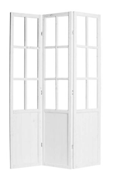 Ширма декоративная белая 120x2,5x179см Дерево